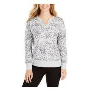 016 NWT Ideology Women's animal Printed Split-Neck Top sz small